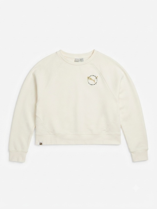 Puma Sweaters - Puma Cream Off-White Graphic Crewneck Sweatshirt Small S